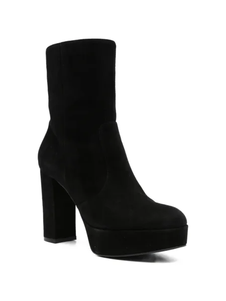 Botine Gianvito Rossi din piele cu platformă negru
