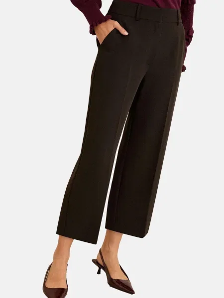 Love & roses Pantaloni cu dungă negru