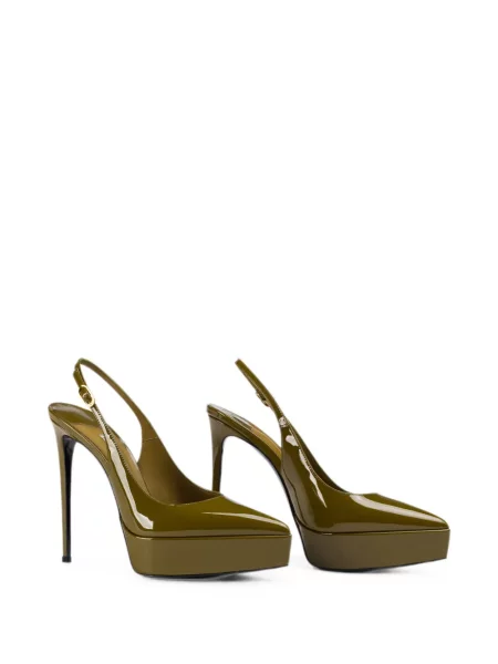 Pantofi cu toc Le Silla din piele cu platformă verde