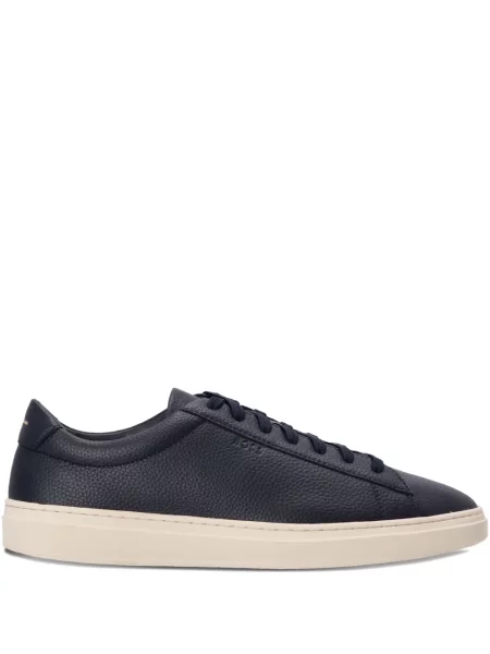 Sneakerși Boss cu șireturi din piele albastru