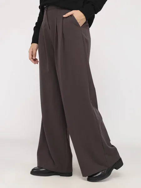 Палаццо YUKI темно-коричневий віскоза/поліестер коричневі