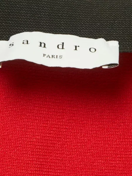 Fusta mini Sandro tricotate cu volane roșu
