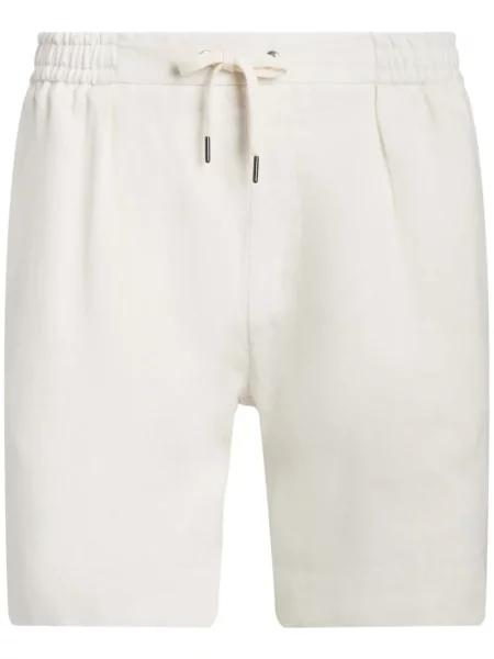 Pantaloni scurți Ralph Lauren Purple Label de in cu cordon alb