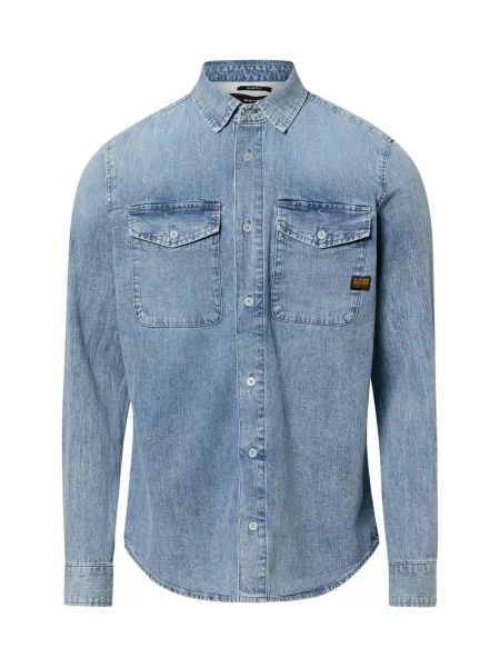 G-Star RAW koszula dżinsowa Granatowy Mężczyźni Slim Fit jednolity S niebieski