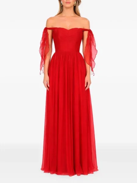 Rochie maxi Roserry cu umerii deschiși roșu