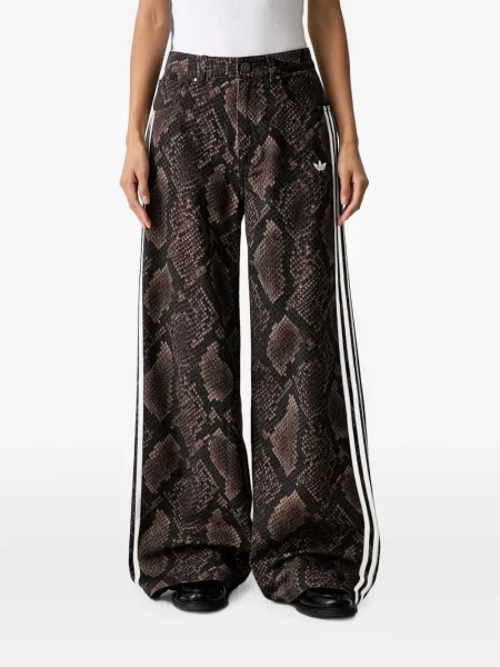Pantaloni Adidas cu imagine cu model piele de șarpe maro