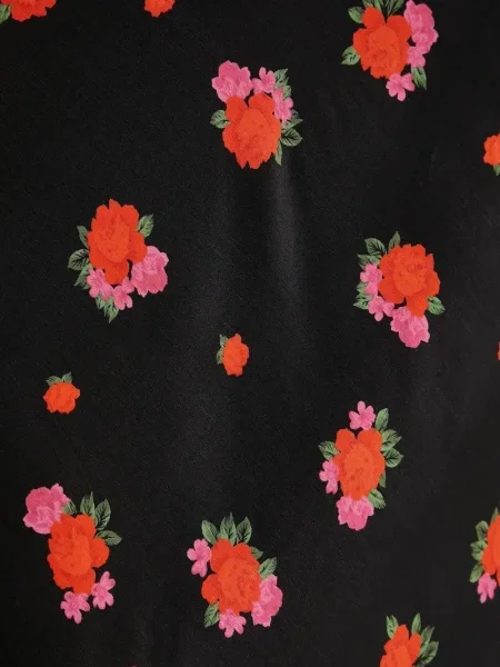 Fustă Bardot cu model floral cu imagine negru