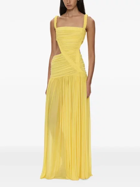 Rochie maxi Christopher Esber cu volane galben