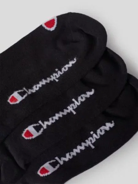 Krótkie skarpety z nadrukiem z logo w zestawie 6 szt. Champion czarne
