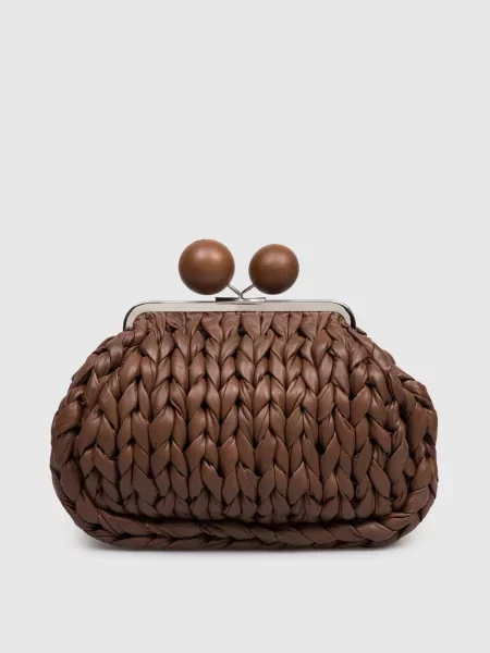 Шкіряна сумка Pasticcino Max Mara Weekend коричнева