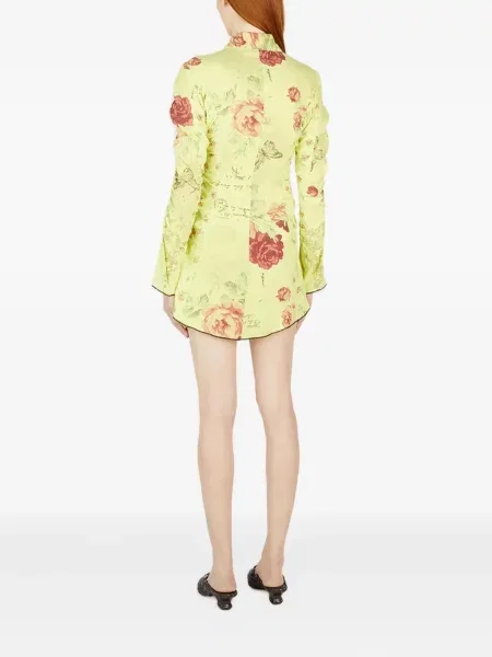 Rochie Rave Review cu model floral galben