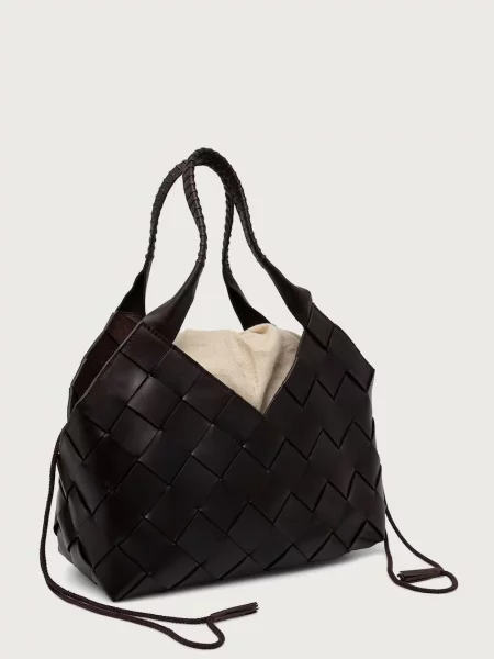 Geantă shopper Dragon Diffusion din piele maro