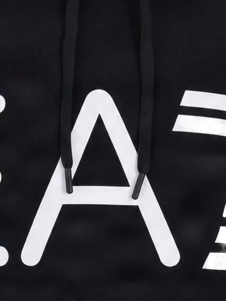 Суичър с качулка Ea7 Emporio Armani с принт черно