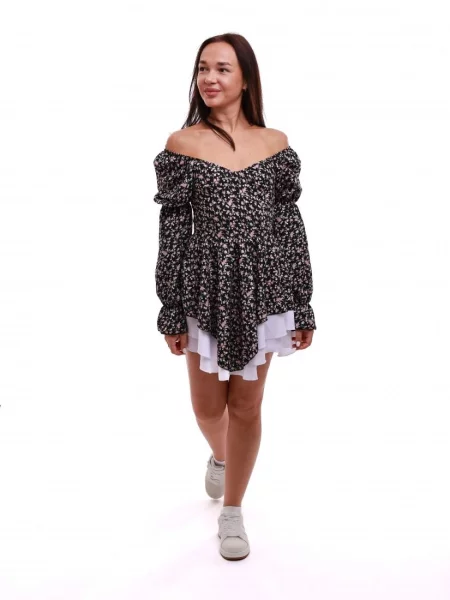 Сукня міні POLIN LINE софтшел фіолетовий