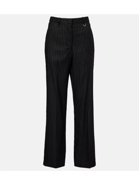 Pantaloni Isabel Marant de lână cu dungi negru