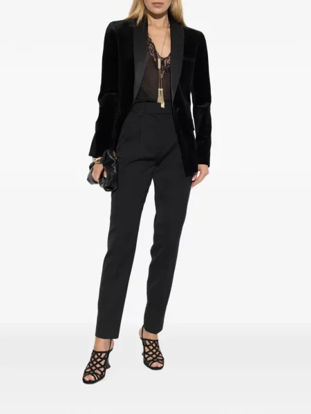 Sacou Balmain de catifea cu rever negru
