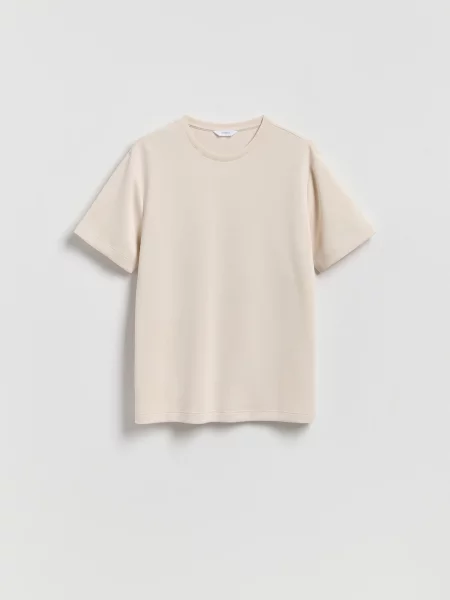 Reserved Футболка regular fit з модалом бежевий