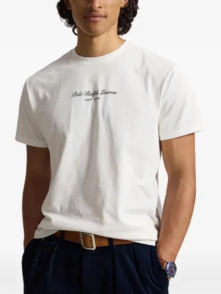 Поло тениска Polo Ralph Lauren с автограф синьо