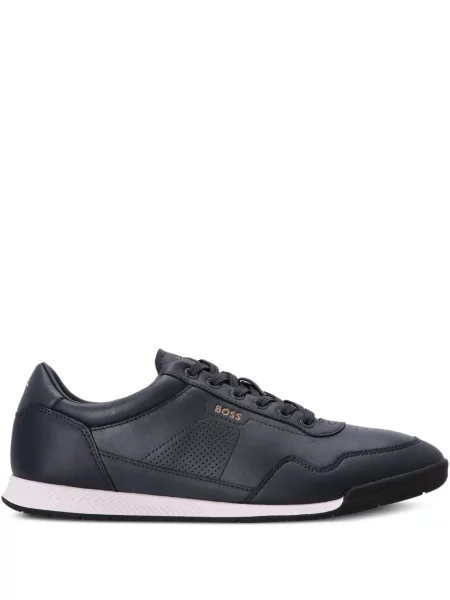 Sneakerși Boss din piele albastru