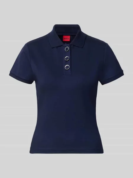 Hugo Koszulka Polo Z Jerseyu Dereyel blau granatowa
