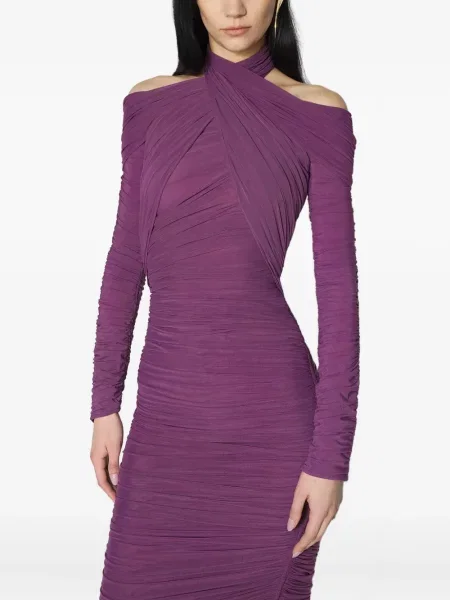 Rochie midi Mugler drapată violet