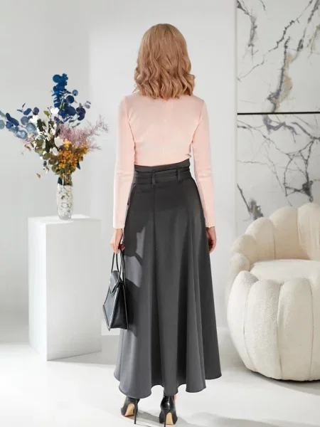 Спідниця максі LadyLike віскоза/поліестер сірий