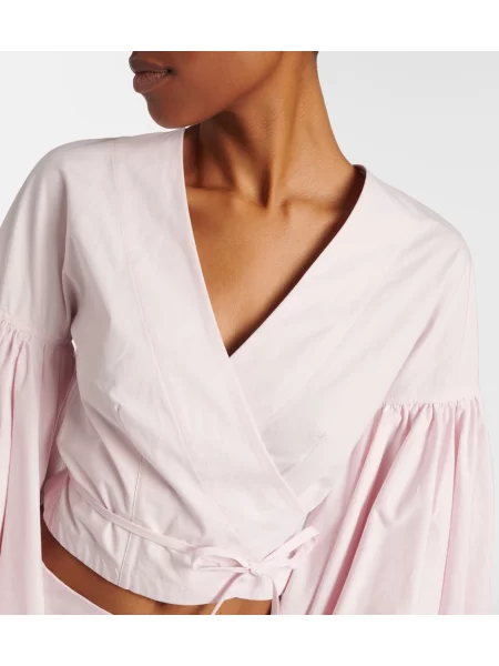 Top Jacquemus din poplin plic roz