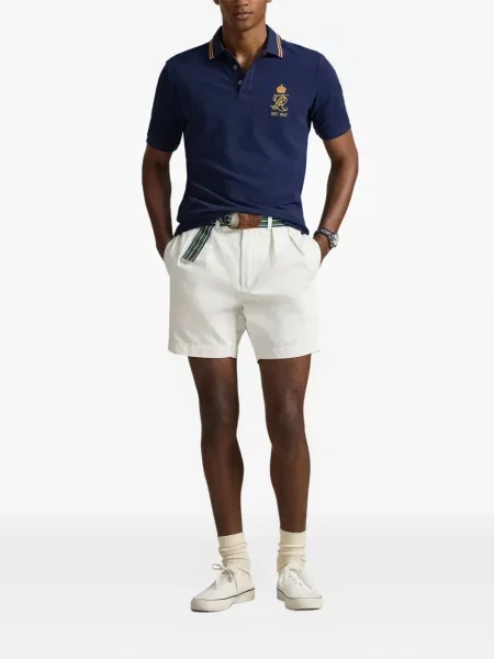 Frotir prugasta polo majica Polo Ralph Lauren s vezom plava