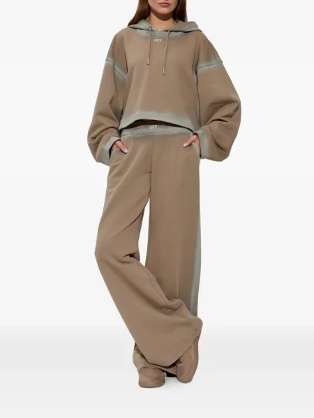Decupat hanorac cu glugă Off-white alb