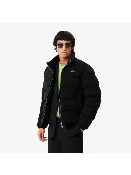 Lacoste Pikowana Kurtka Z Sztruksu czarna