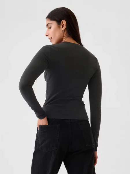 Tricou mânecă lungă Gap negru