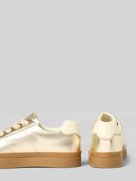 Sneakersy z detalami z logo model ‘Avona’ Gant złote