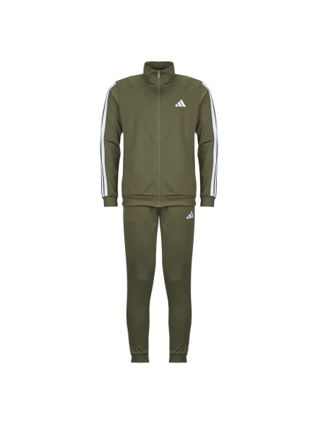 Pruhovaná bežecká obleková tepláková súprava Adidas zelená