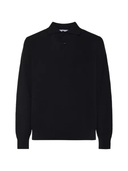 Tricou polo Lardini tricotate negru