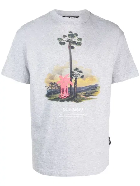 Tricou Palm Angels cu imagine gri
