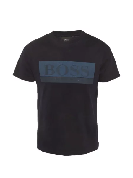 Tricou Boss cu imagine cu decolteu rotund albastru