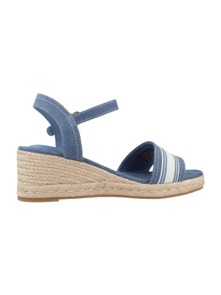 Tommy Hilfiger Espadrile Mid Wedge Espad Webbing albastru
