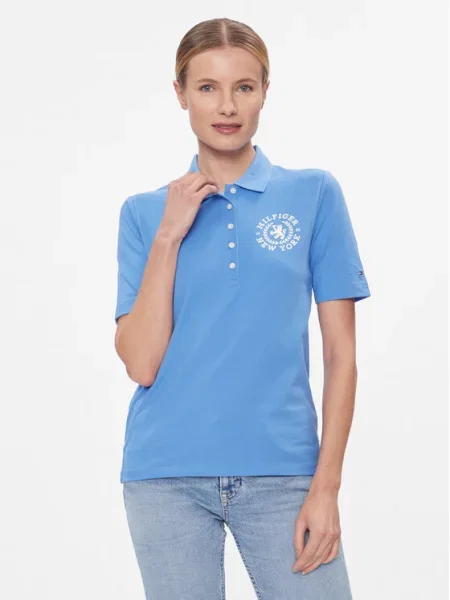 Tommy Hilfiger Тениска с яка и Reg Crest Emb Polo Ss син