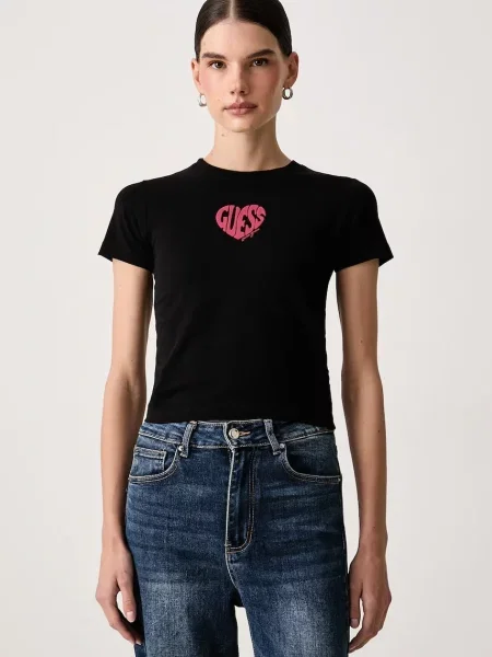 Guess Jeans T-shirt γυναικείο με ελαστάν μαύρο