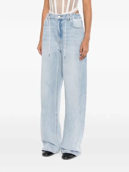 Blugi cu picior larg Alexander Wang cu cordon albastru