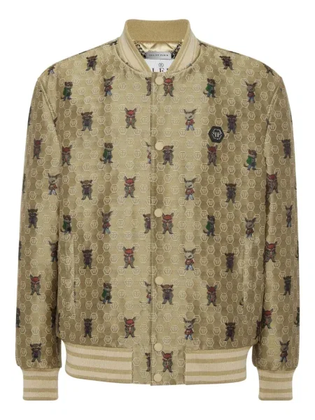 Жакардово яке тип бомбър Philipp Plein с принт