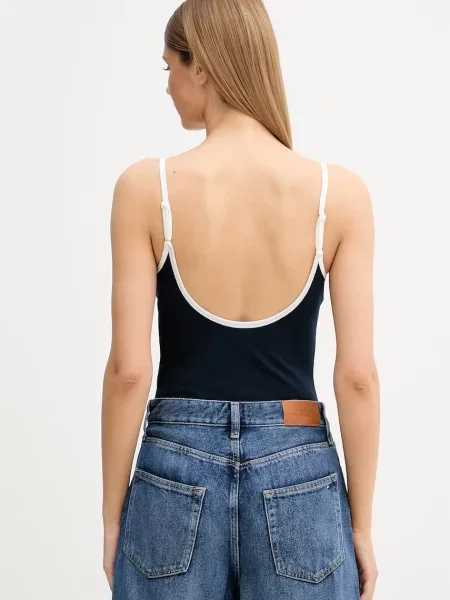 Tommy Hilfiger body z bawełną granatowy