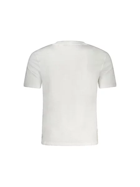 Tricou Guess Jeans cu autograf alb