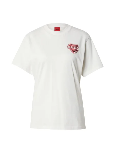 HUGO Tricou Vintage Boxy Fit alb