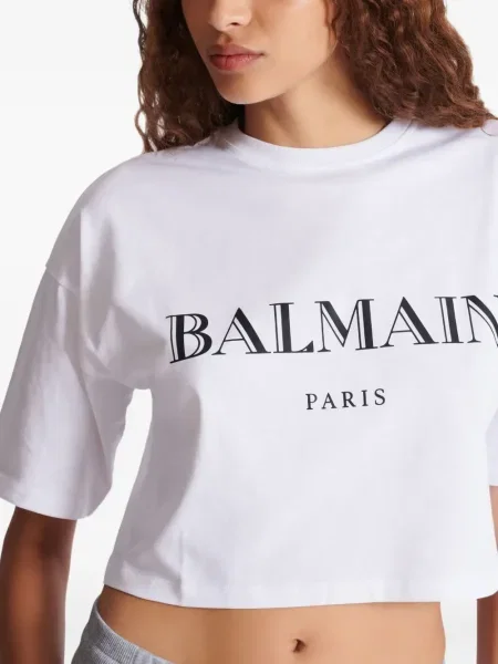 Póló Balmain nyomtatás fehér