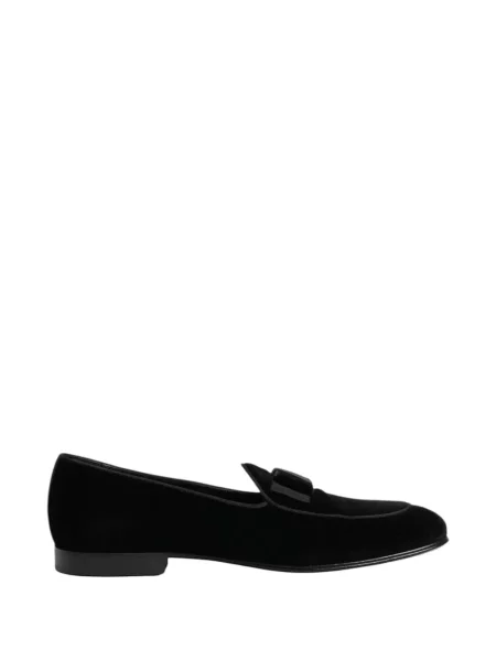 Pantofi loafer Dolce & Gabbana cu funde de catifea negru