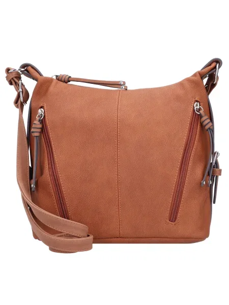 TOM TAILOR Geantă de umăr Caia coniac maro