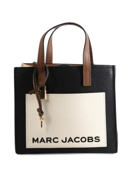 Geantă shopper Marc Jacobs din piele cu imagine negru