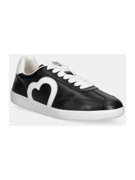 Sneakersy Love Moschino skórzane z logo czarne
