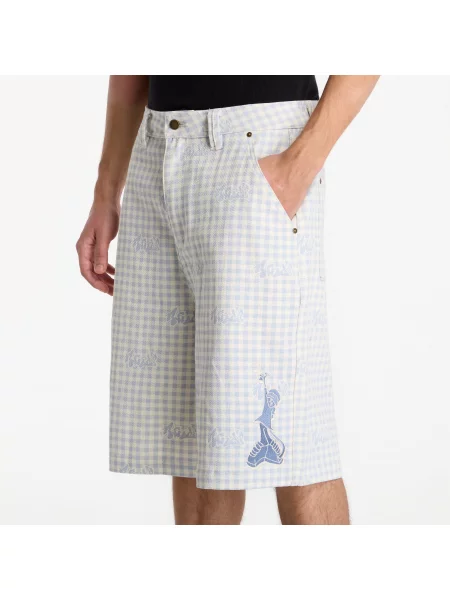 Σορτς RIPNDIP Hard In Da Paint Wide Fit Shorts Light Blue Checker M μπλε